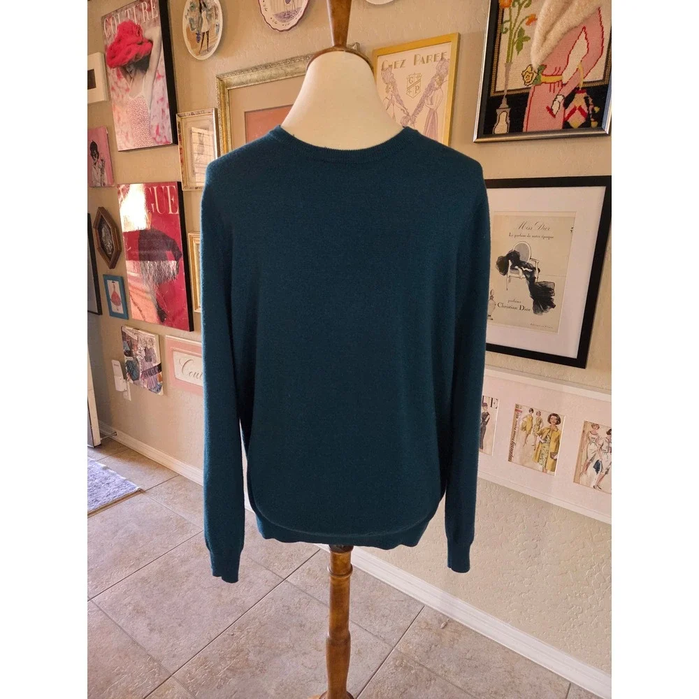 J. Crew Merino Wool‎ Crew Neck Sweater Men's Medium Teal Long Sleeve Pullover